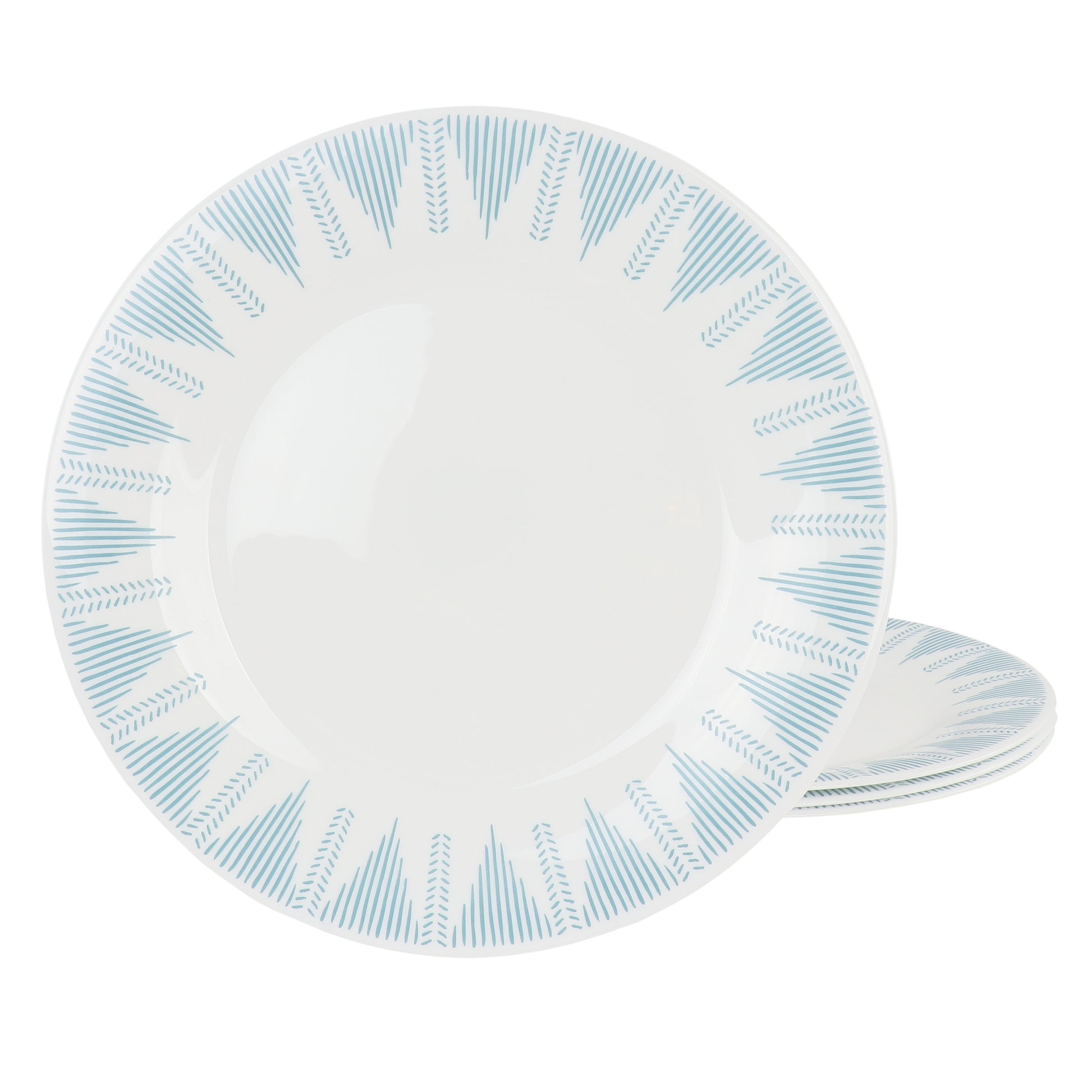 Ultra by Gibson Piper Point Opal Glass Dinner Plates