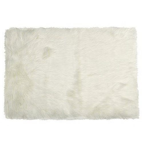 2'x3' Faux Fur Area Rug – Off-White