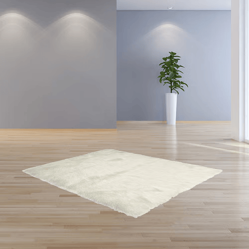 2'x3' Faux Fur Area Rug – Off-White