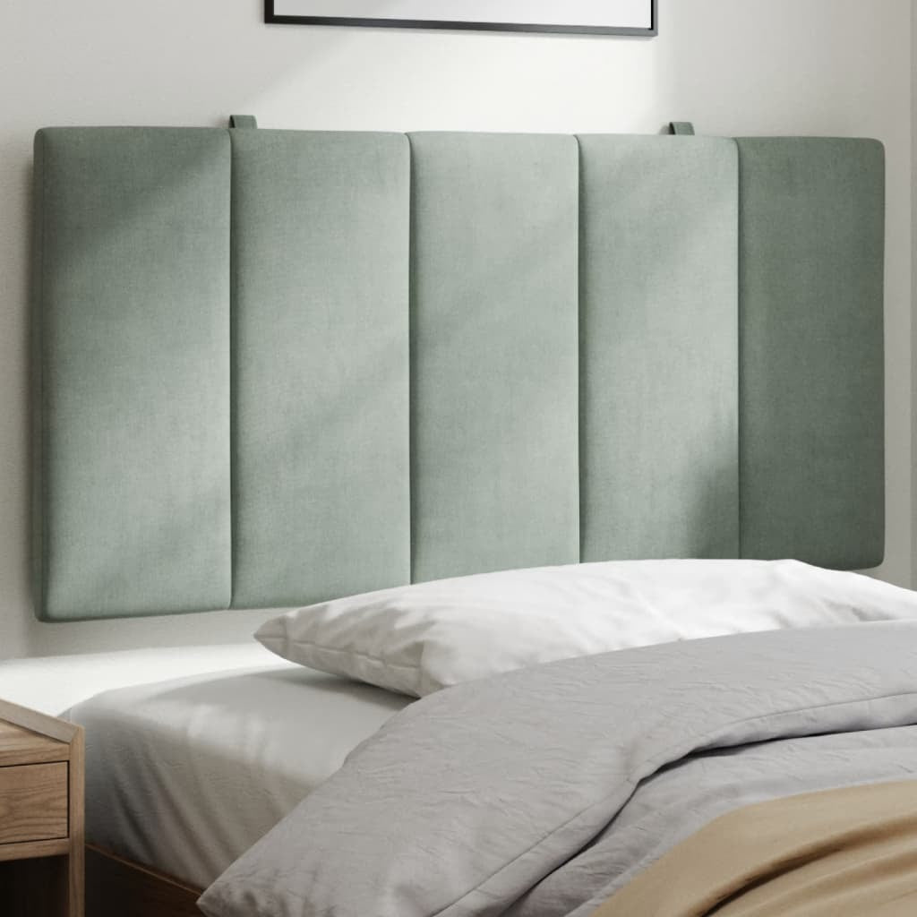 Light Grey Velvet Headboard Cushion