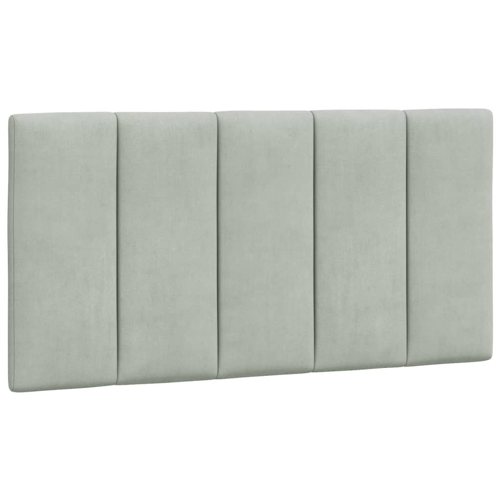 Light Grey Velvet Headboard Cushion