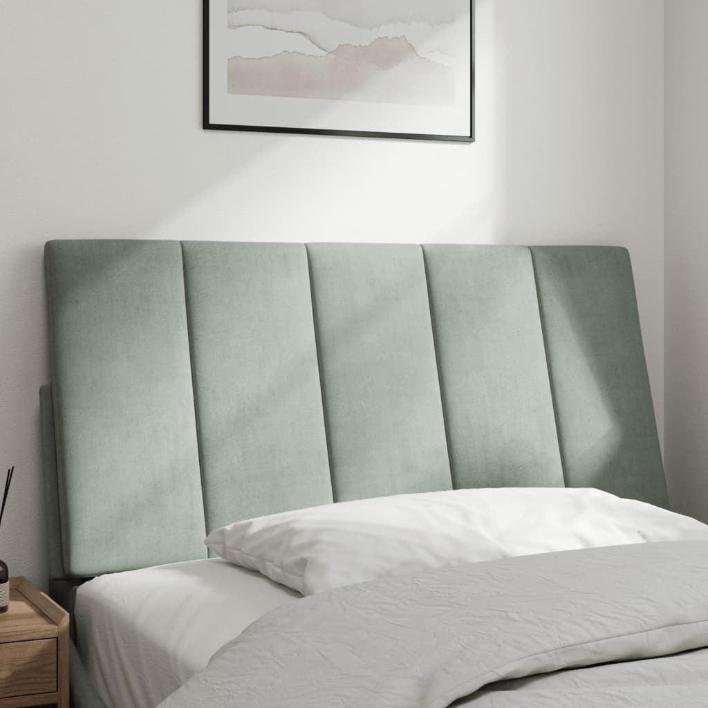 Light Grey Velvet Headboard Cushion