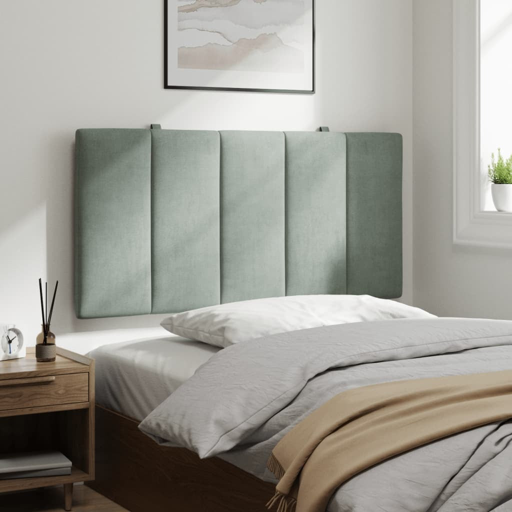 Light Grey Velvet Headboard Cushion