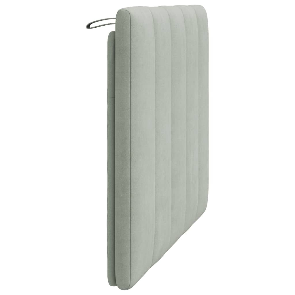 Light Grey Velvet Headboard Cushion
