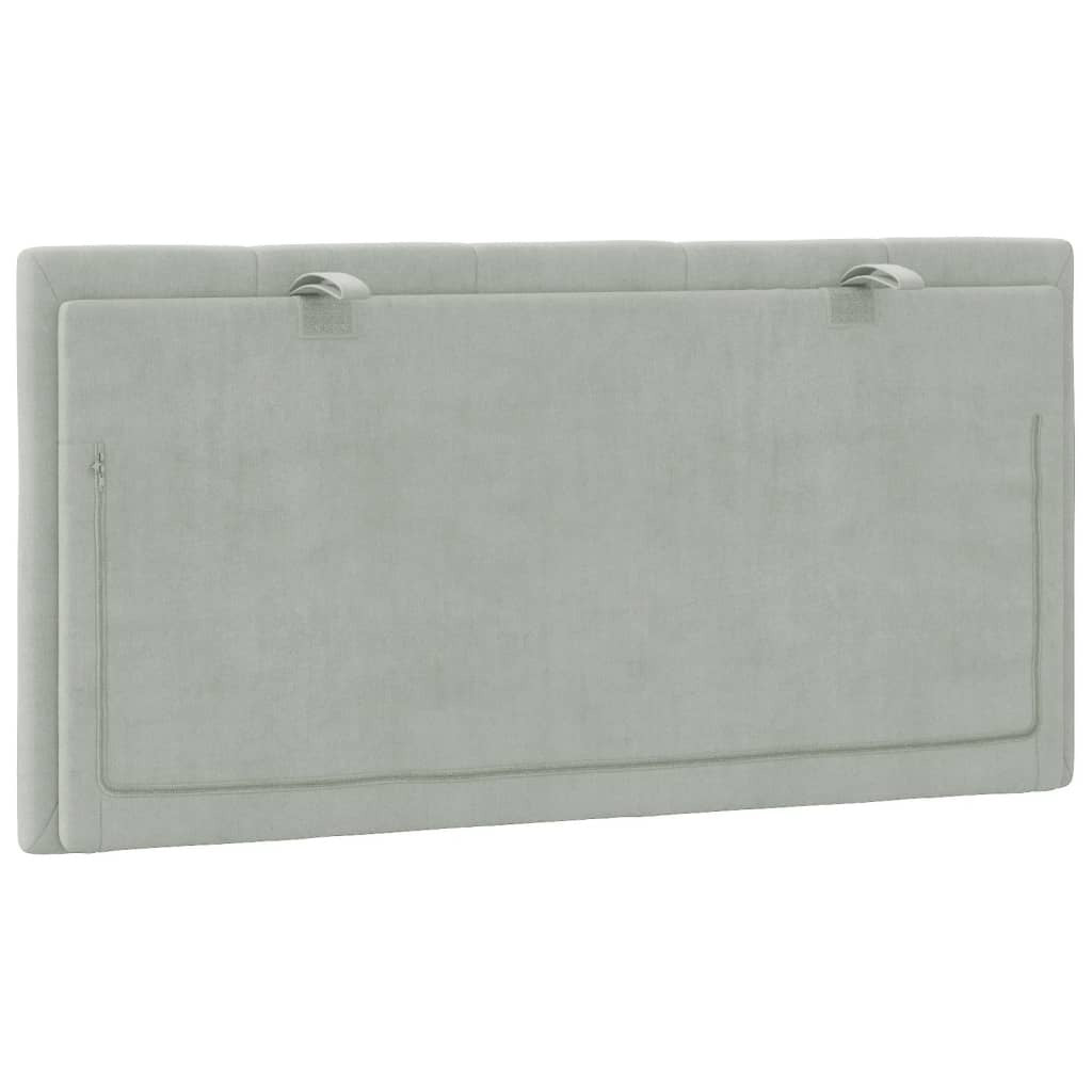 Light Grey Velvet Headboard Cushion