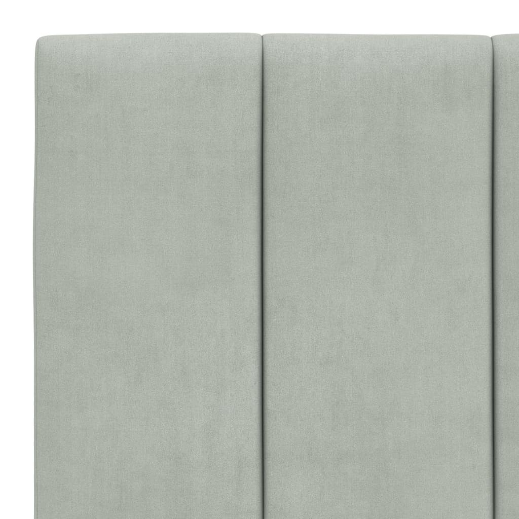 Light Grey Velvet Headboard Cushion