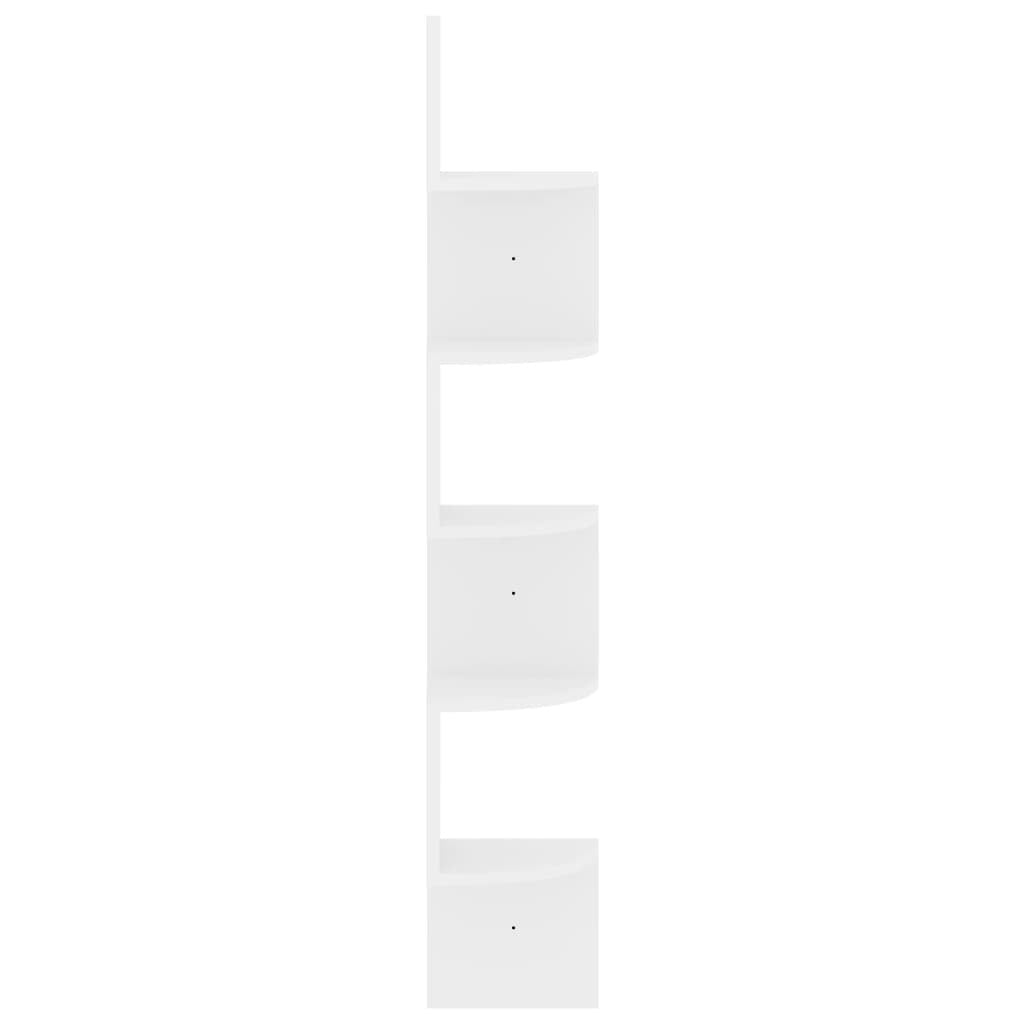 High-Gloss White Corner Shelf