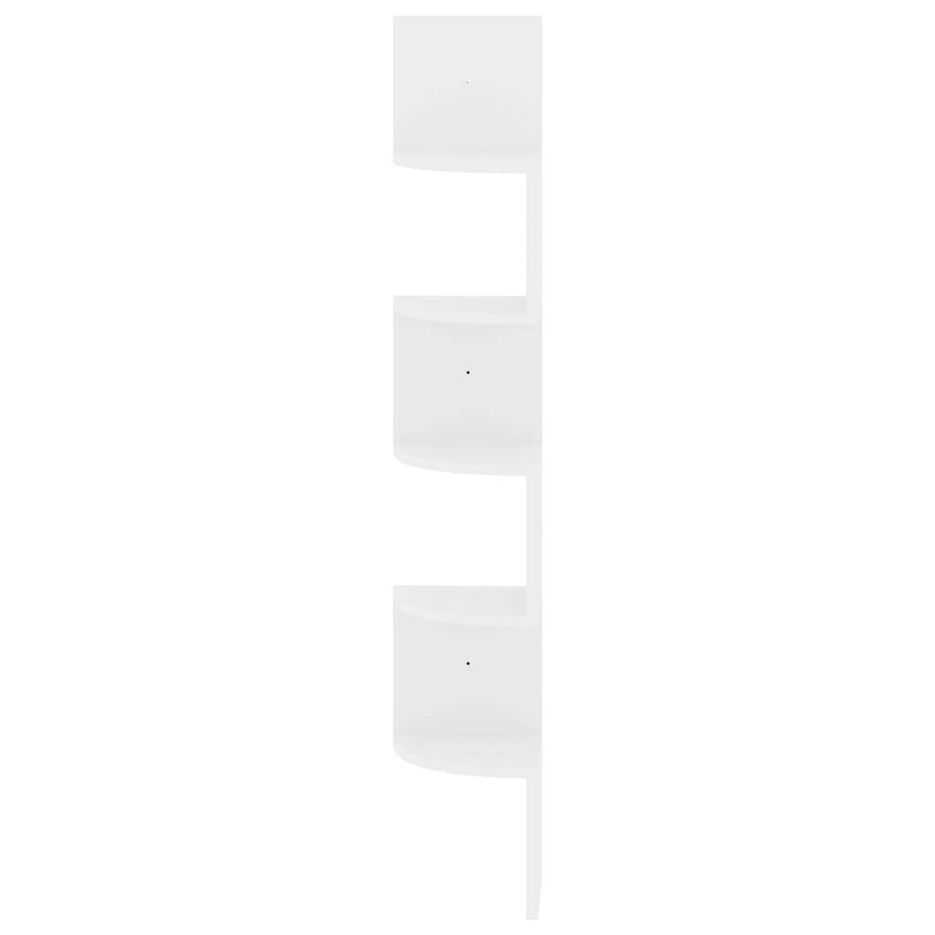 High-Gloss White Corner Shelf