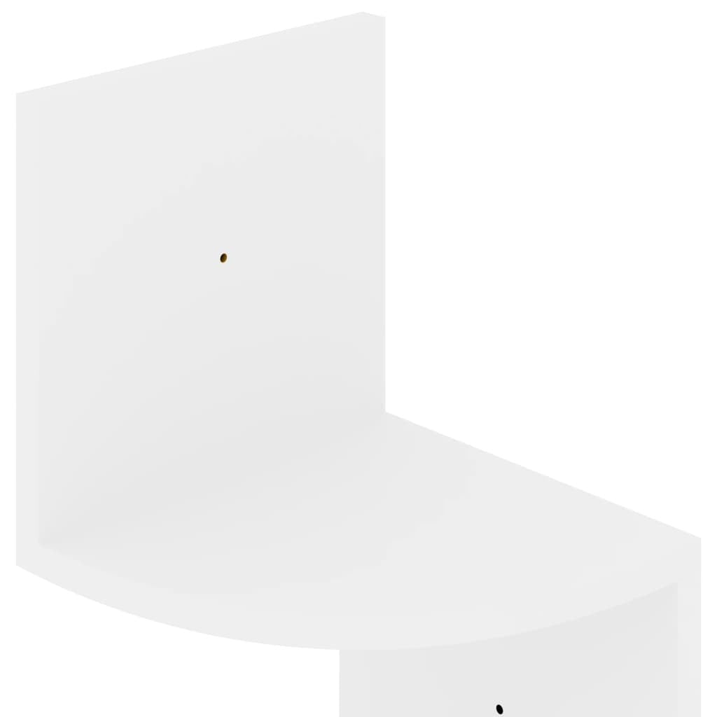 High-Gloss White Corner Shelf