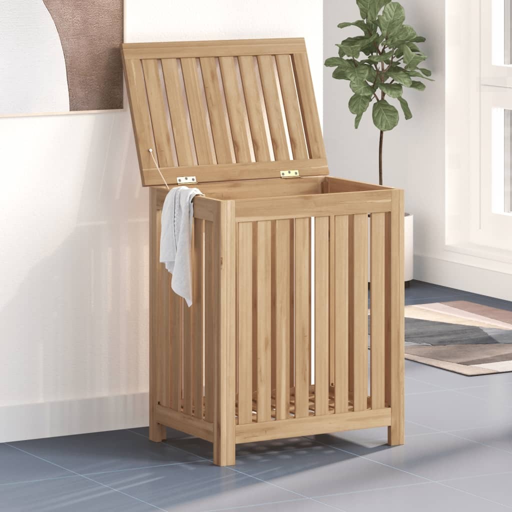 Teak Wood Laundry Basket - 19.7" x 13.8" x 23.6"