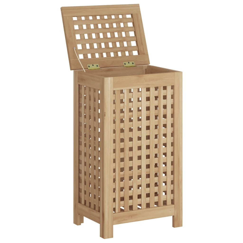 Teak Wood Laundry Bin - 13.8" × 9.8" × 23.6"