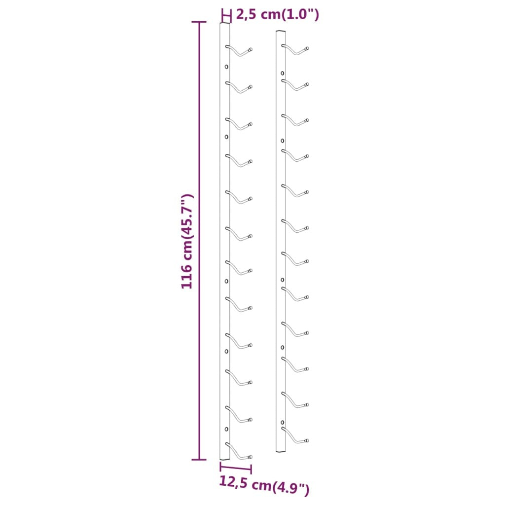 Modern 12-Bottle Wall Mount Wine Rack