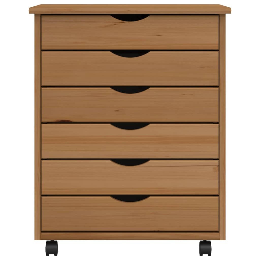 Solid Pine Rolling Storage Cabinet