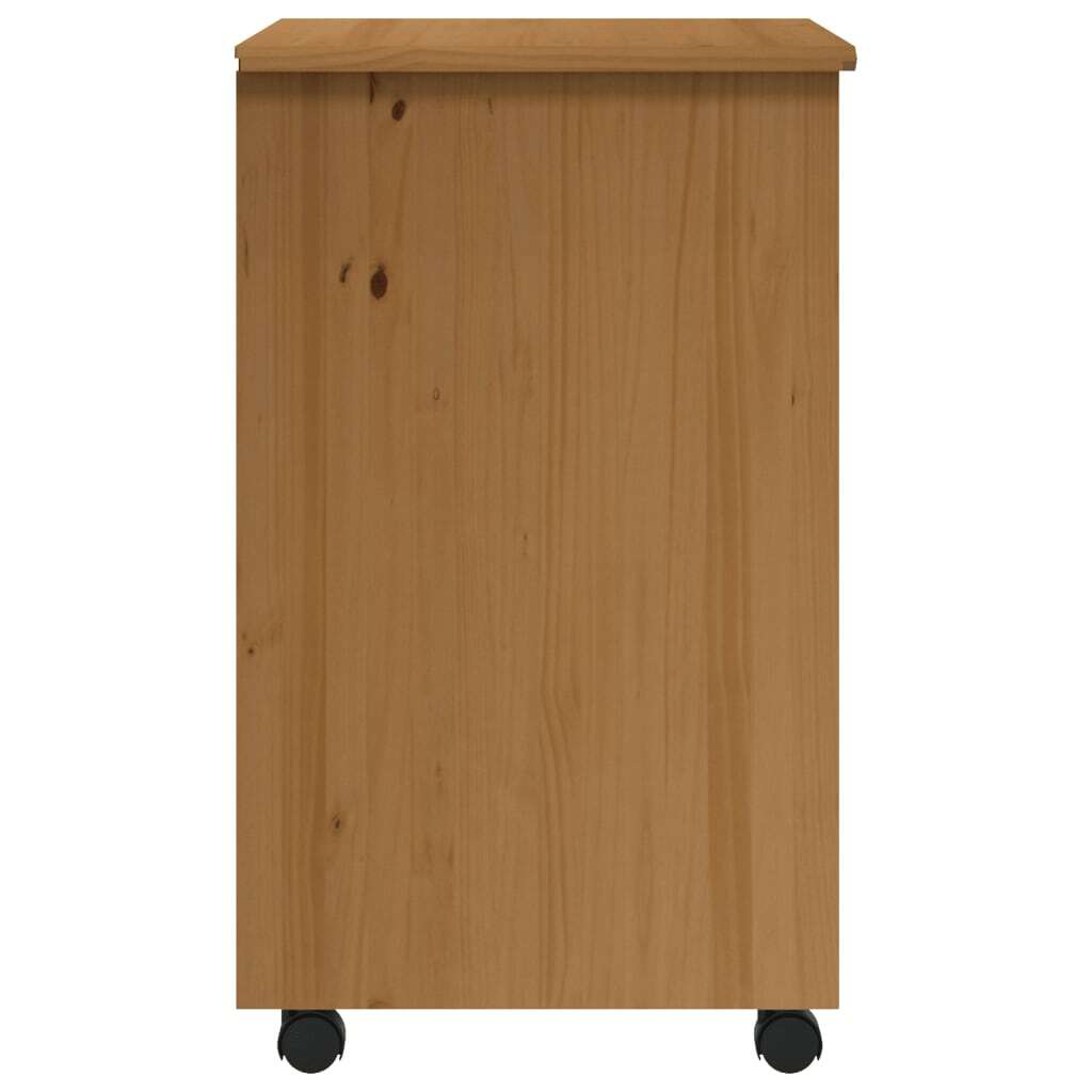 Solid Pine Rolling Storage Cabinet