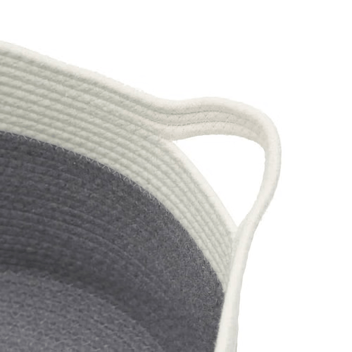 Modern Woven Storage Basket – 15.7" × 9.8" (Grey/White)