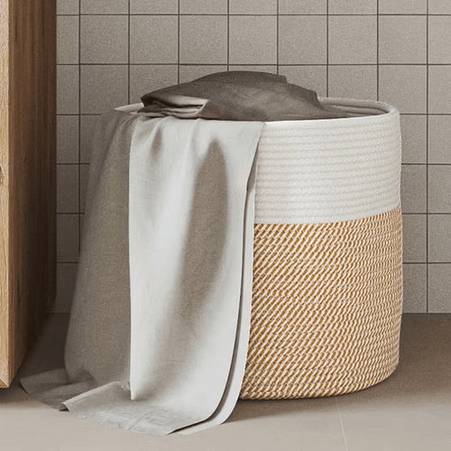 Bohemian Woven Storage Basket – Medium (40×35cm)