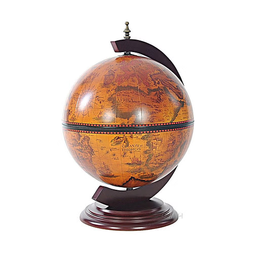 Antique-Style Globe Chess Set – 13" Diameter