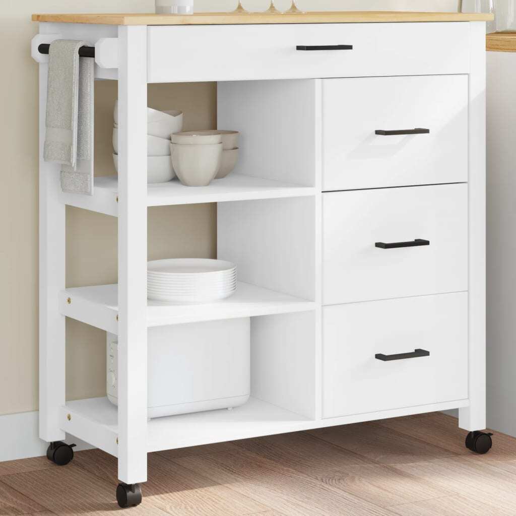 Rustic Pine Kitchen Trolley – Vintage Charm Meets Practical Storage