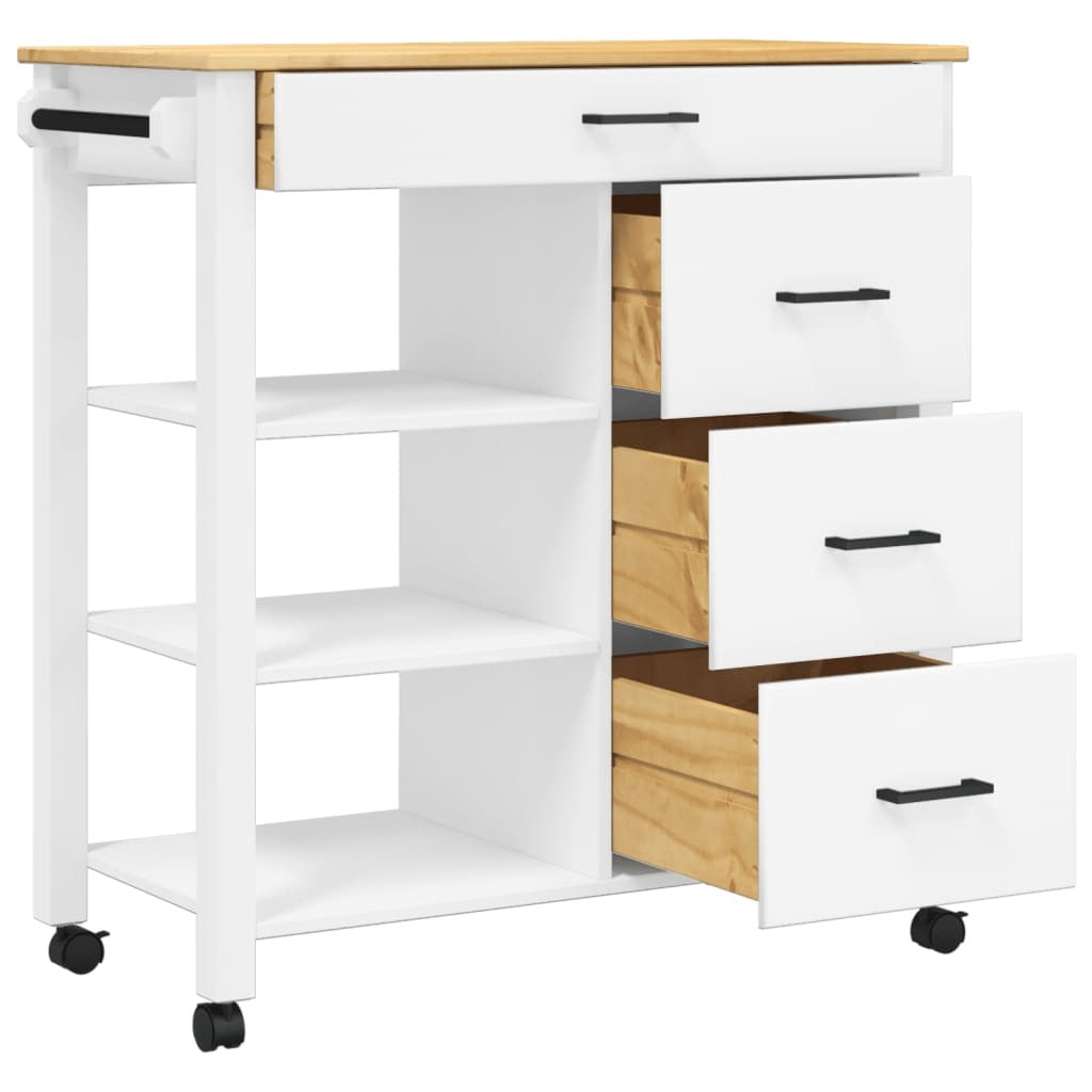Rustic Pine Kitchen Trolley – Vintage Charm Meets Practical Storage