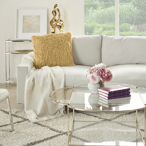 Sunny Shag Throw Pillow – 20" Square