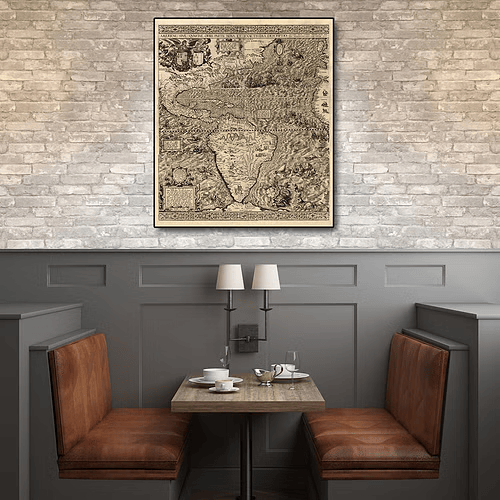 1598 Americas Map Wall Art Print – 20"x16"