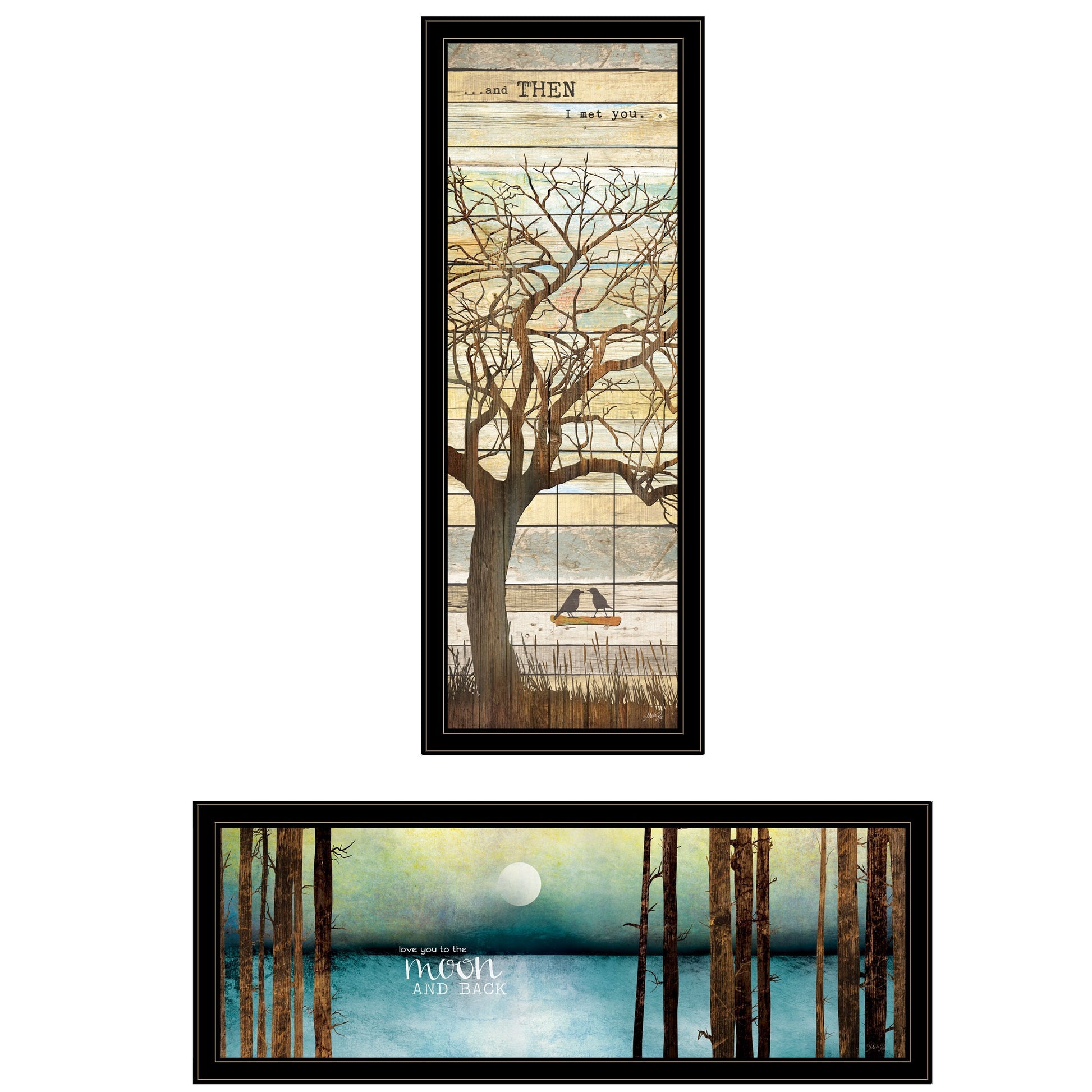 "Living Your Dreams" Framed Wall Art Set – 39"x15" (Each)