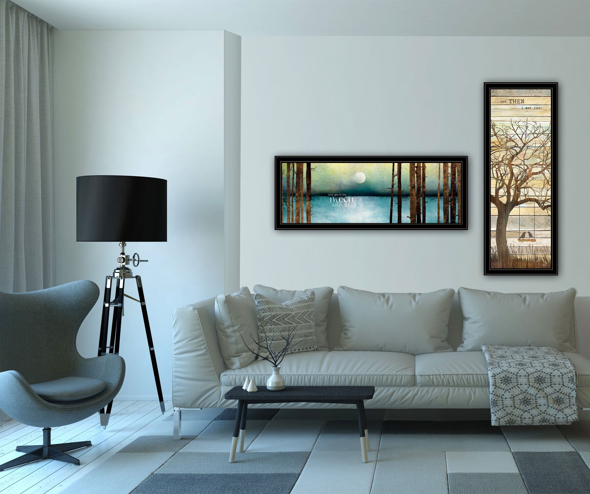 "Living Your Dreams" Framed Wall Art Set – 39"x15" (Each)