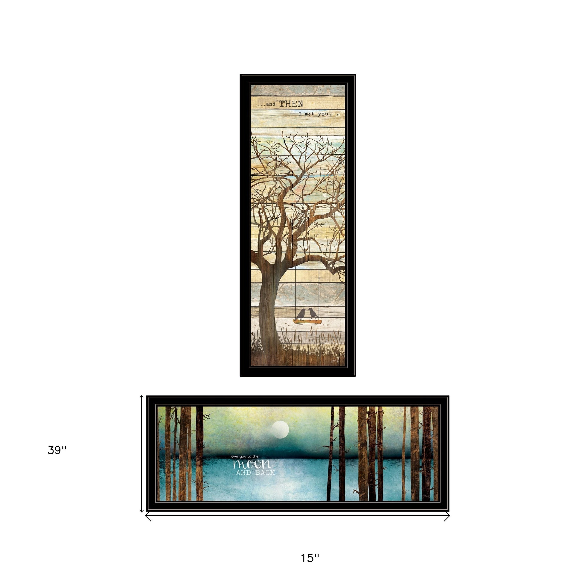 "Living Your Dreams" Framed Wall Art Set – 39"x15" (Each)