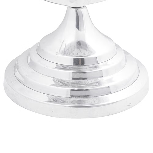 Modern Aluminum Decorative Globe – 6.7" × 11" (Silver)