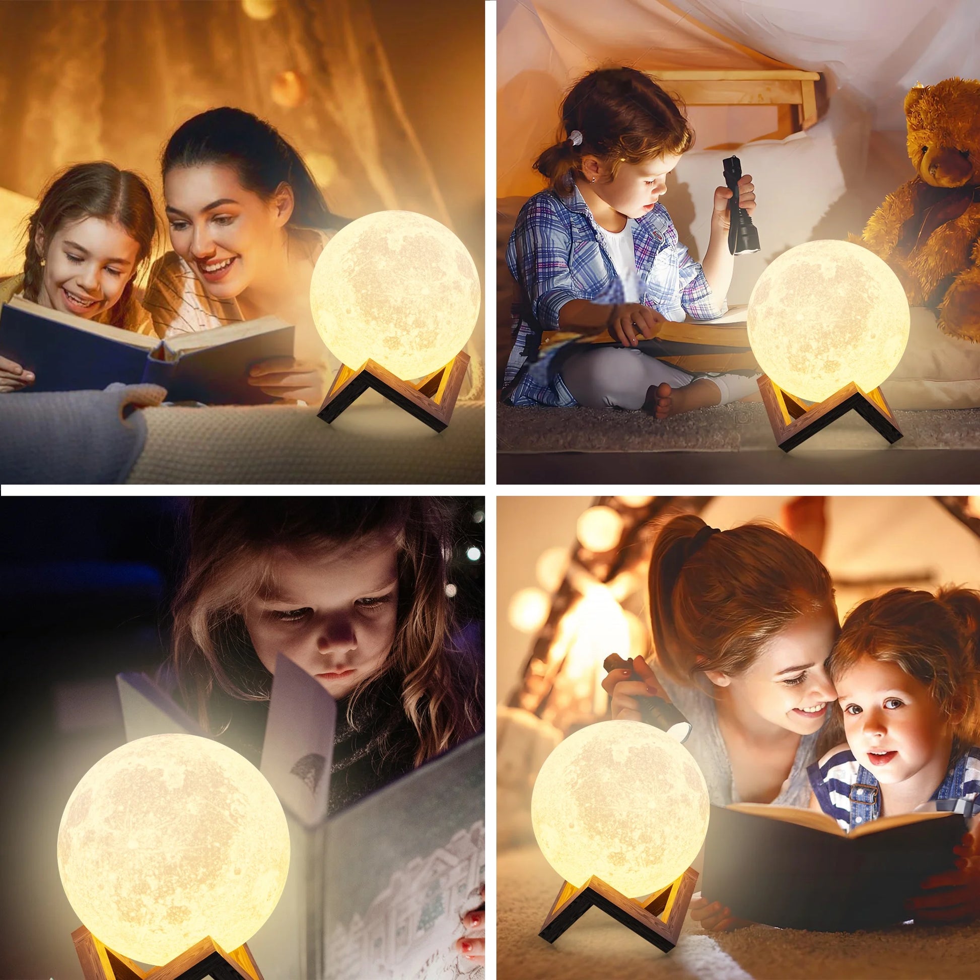 Moonlight Night Light for Kids Adults, 4Inch/3D Printing Moon Lamp Night Lamp for Bedroom Decor, 16 Color Moon Decor for Kids Bedroom Decor