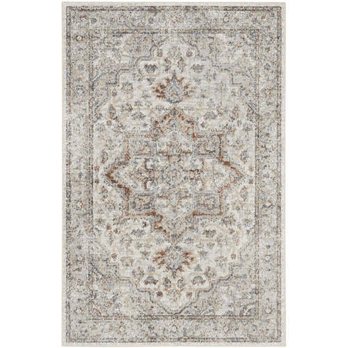 4'x6' Oriental Power Loom Rug – Gray