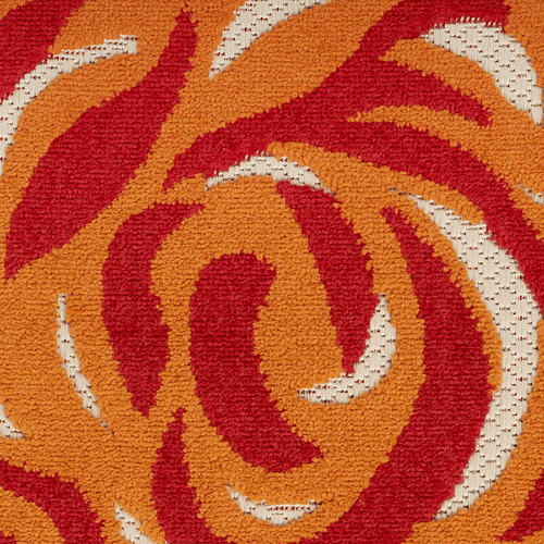 3'x4' Floral Power Loom Rug – Blue & Orange