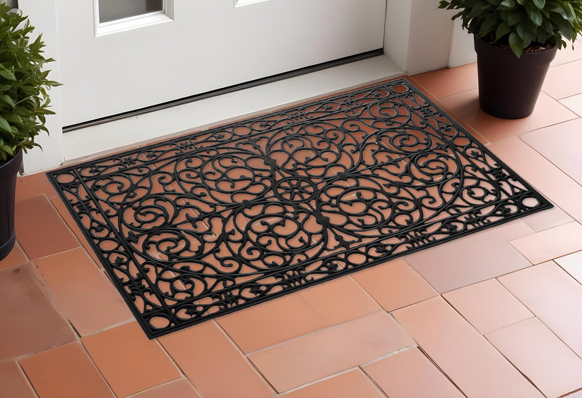 Heavy-Duty Scrollwork Welcome Mat – 24"x36"