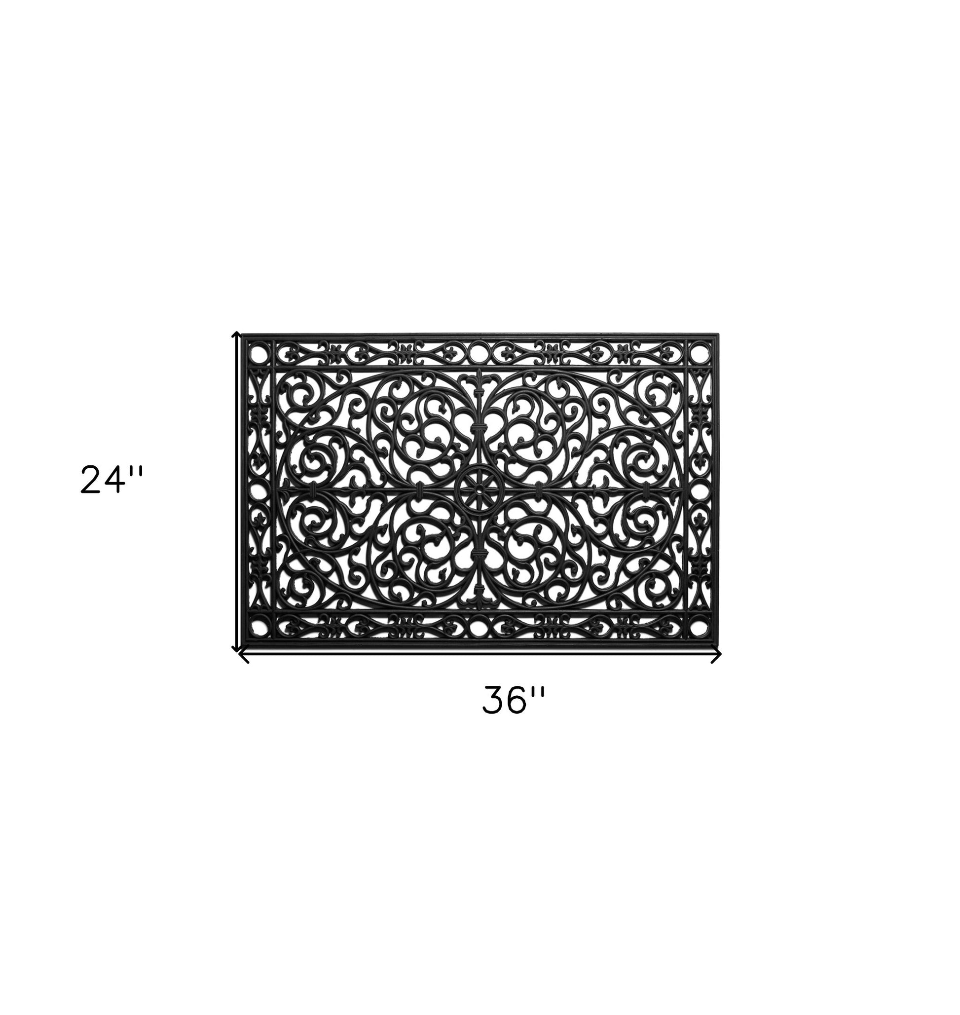 Heavy-Duty Scrollwork Welcome Mat – 24"x36"