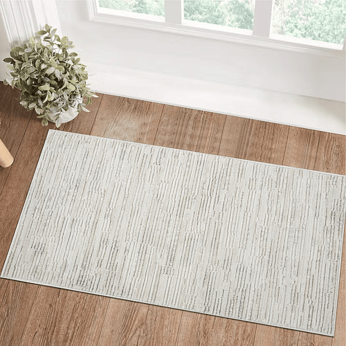 2' x 5' Geometric Distressed Area Rug