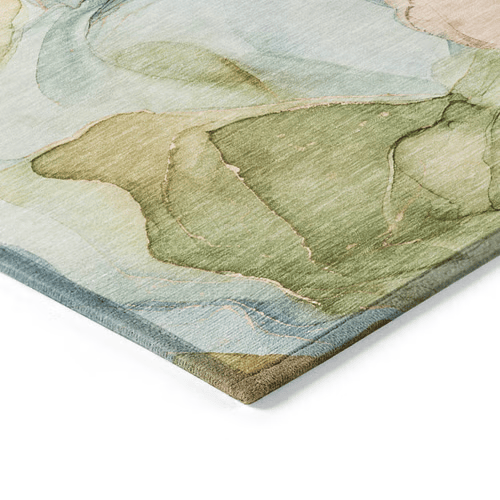 2'x3' Abstract Indoor/Outdoor Rug – Blue
