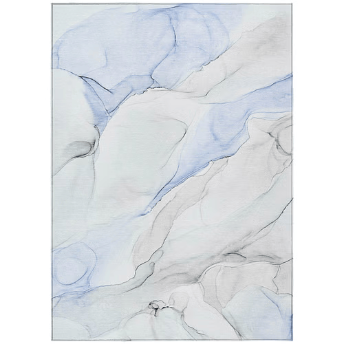 3'x5' Abstract Indoor/Outdoor Rug – Ivory/Blue/Gray