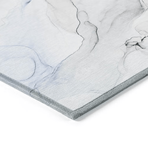 3'x5' Abstract Indoor/Outdoor Rug – Ivory/Blue/Gray