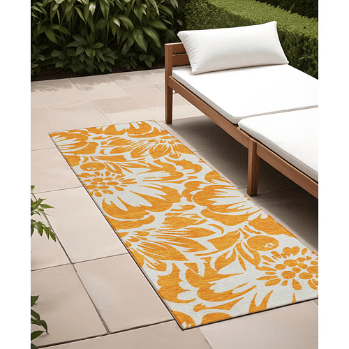 8' Floral Runner Rug