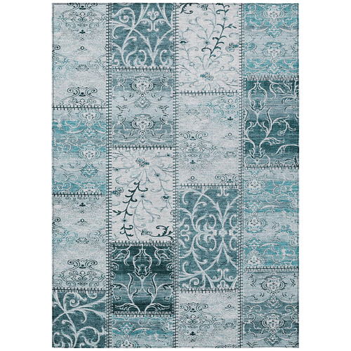 3'x5' Patchwork Indoor/Outdoor Rug – Teal