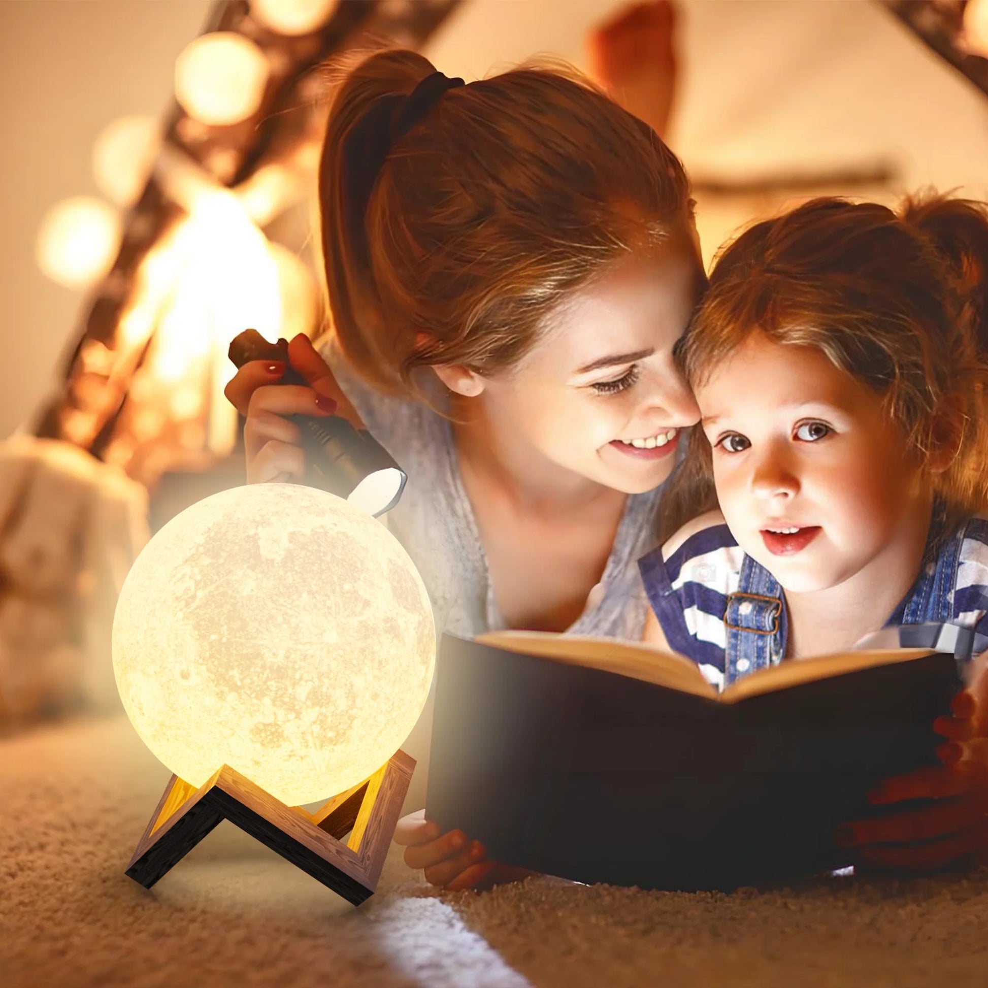 Moonlight Night Light for Kids Adults, 4Inch/3D Printing Moon Lamp Night Lamp for Bedroom Decor, 16 Color Moon Decor for Kids Bedroom Decor