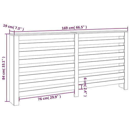 Pine Wood Radiator Cover – 66.5" × 33.1"