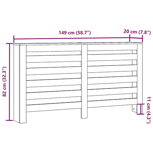 Modern Radiator Cover – 149×20×82cm