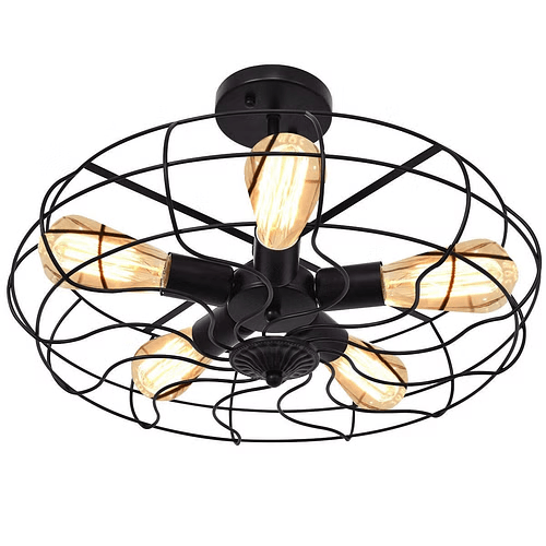 5-Light Industrial Farmhouse Pendant – 18.5"