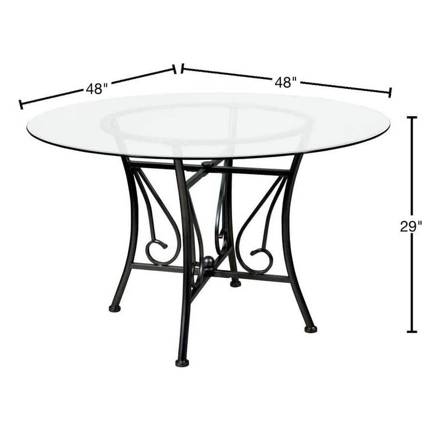 Elegant Pedestal Glass Dining Table – 48" Round