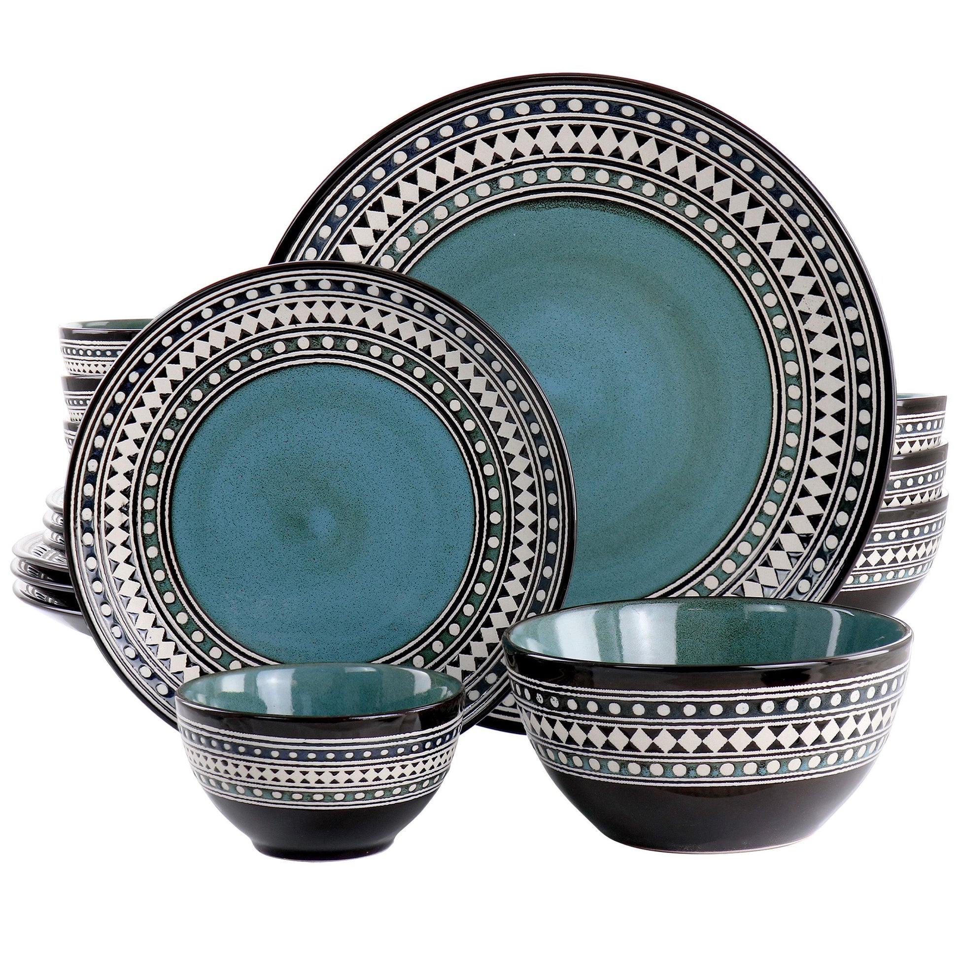 Elama Blue Sage Dinnerware Set
