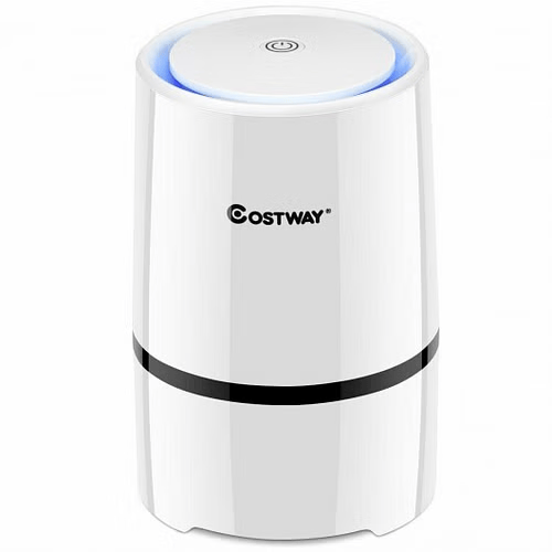 Compact HEPA Air Purifier & Night Light – White