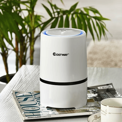 Compact HEPA Air Purifier & Night Light – White