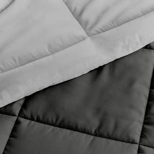 Reversible King/Cal King Comforter Set – Grey/Light Grey