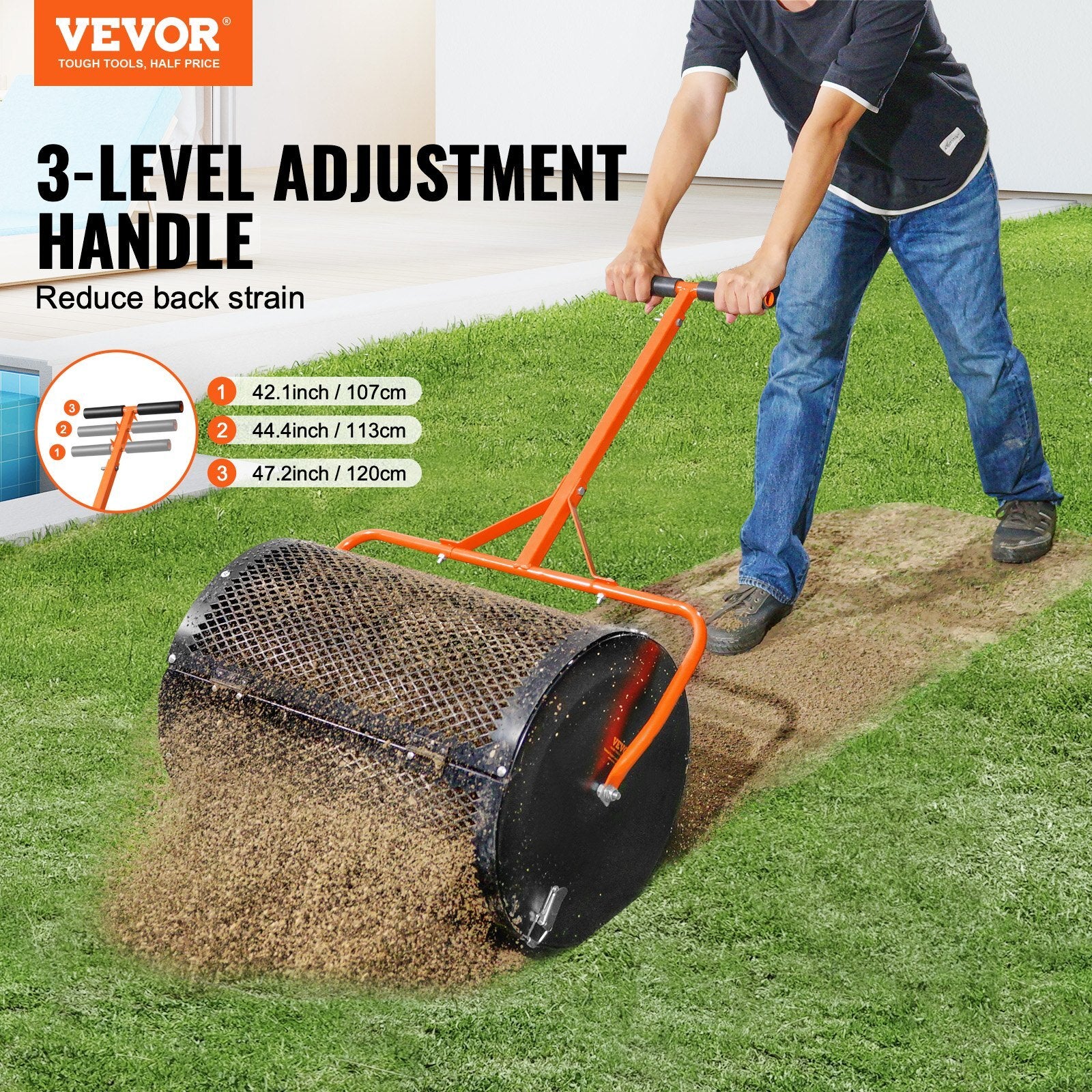 VEVOR 24" Compost Spreader – Black